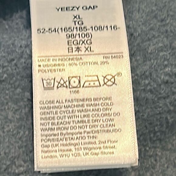 YZY Gap Collab Sweatshirt Tee Blue Oversized Men's Size XL Yeezy Streetwear New - Picture 8 of 8